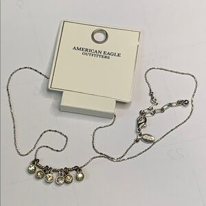 American Eagle Charm Necklace Silver Toned